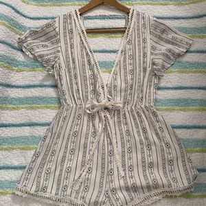 Adorable white and black romper